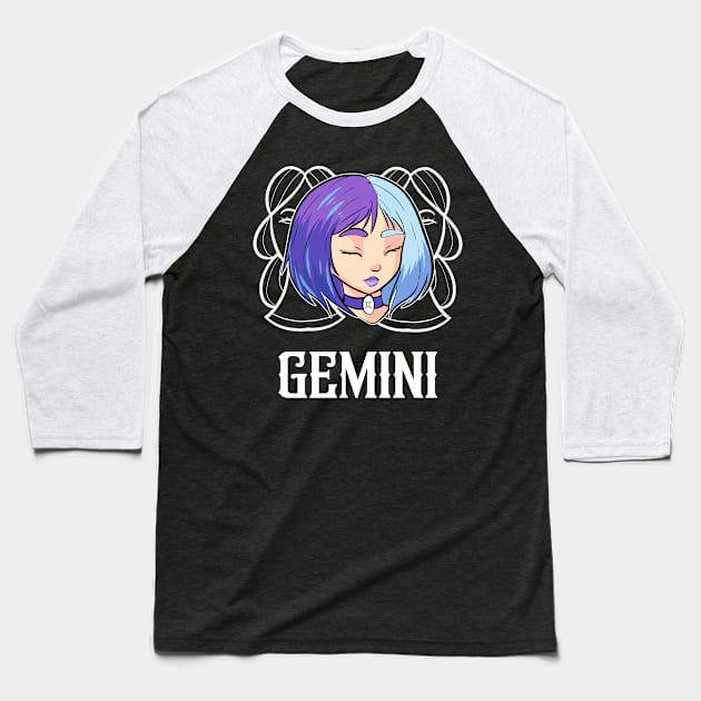 Gemini Horoscope Astrology Tarot Card Star Sign Baseball T-Shirt by amango